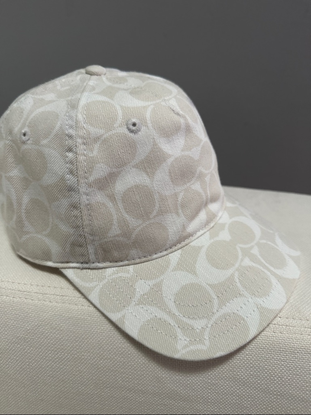 Coach Cream Monogram Baseball Cap